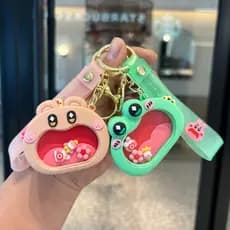 Chaveiro de Areia Movediça com Labirinto de Animais para Estudantes, Pingente Decorativo para Alívio do Estresse, Decora