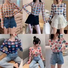 Camisa de base com proteção solar em malha de seda gelada para mulheres, nova camiseta de manga comprida estilo Hyuna pa