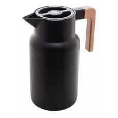 Garrafa Termica 1 Litro Cafe Cha Cafeteira Cabo Madeira Bebida Quente Fria Botao Tampa Travamento Mesa Cozinha