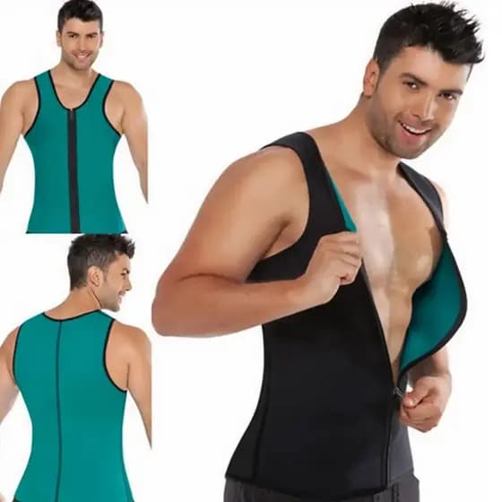 Cinta Termica Reduto Barriga Queima Gordura Camiseta Ziper Camisa Masculina Modelador Corpo Musculo