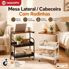 【Desktop Móvel】Carrinho Organizador 3 Andares Em Aço Espessados Organização Em Camadas Metal Prateleira Com Rodinhas