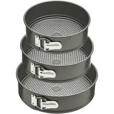 Kit 3 Formas com Fundo Removível Antiaderente para Torta Bolo Assadeira Bolos Tortas Redonda