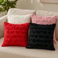 Capa de almofada 42x42 coracao relevo macia decorativa sofa sala quarto sem enchimento