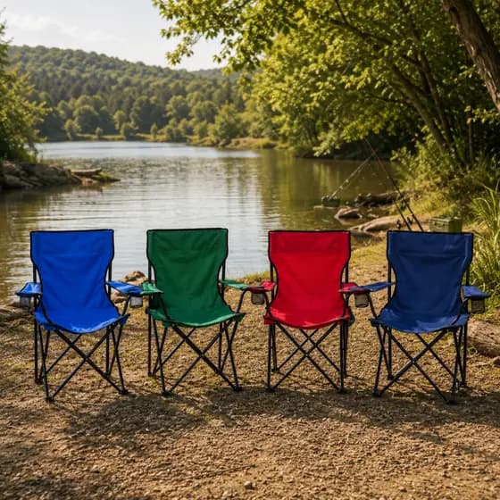Cadeira Portátil Dobrável 4 Cores 120kg com Porta Copos e Bolsa Presente Perfeito para Pesca Praia Camping