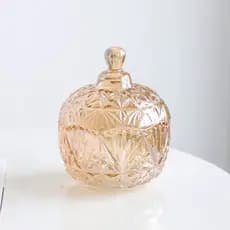 Potiche Cristal Âmbar Baleiro Bomboniere 250ml Vidro Resistente