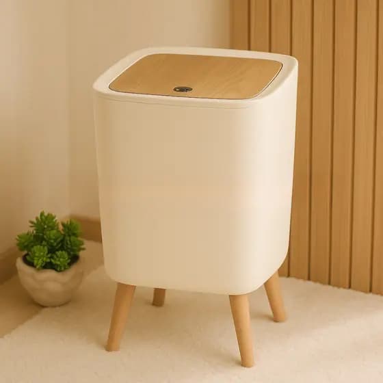 Lixeira Multiuso com Design Clean e Tampa Discreta para Ambientes Modernos 8Litros