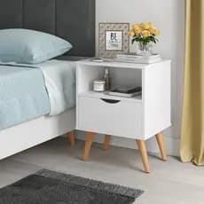 Mesa De cabeceira Grécia Para quarto Com gaveta e Pé Palito