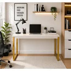 Mesa Escritório Escrivaninha Estilo Industrial 90cm | Home Office, Estudos e Penteadeira