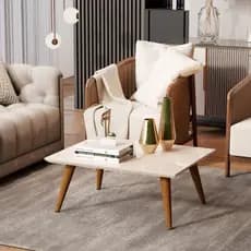 Mesa de Centro 60x50 Dubai Retrô Pé Palito Madeira MDF – Design Moderno para Sala de Estar