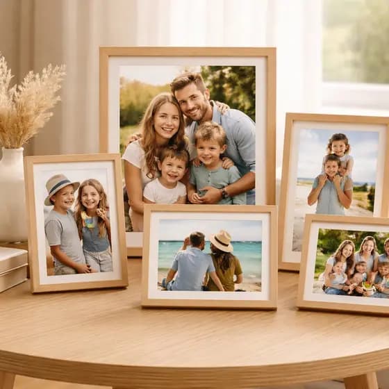 Kit 5 Porta Retratos 15x21cm A5 Com Vidro e Suporte Decorativo Para Fotos