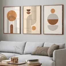 QUADRO DECORATIVO ABSTRATO GEOMÉTRICO LINHAS FORMAS PARA SALA, QUARTO, ESCRITÓRIO 50x75 e 60x90