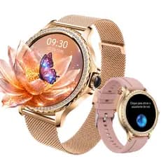 2026 Smartwatch HK27 Feminino Relógio Inteligente Chamada GPT GPS NFC e monitor de frequência cardíaca. Tela AMOLED