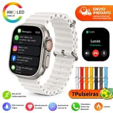 2026 Smartwatch 6 Em 1 Tela AMOLED 2.02" HD GPS NFC Monitor Saúde 120 Modos Esportivos 45mm/49mm Para Android IOS