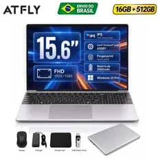 Notebook 15,6" HD 1080 N156 Intel Celeron 12GB RAM 512GB SSD Windows 10 5G LTE Wi-Fi Notebook-ATFLY