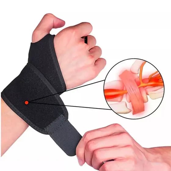 Munhequeira Tensor de Pulso Tendinite Anatômica Ajustável