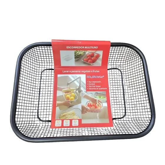 Escorredor De Macarrão Massas Aço Inox Cozinha Cestas Fruteira