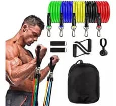 Kit Elástico 11 peças Treino Crossfit Adutor Exercícios Casa SKU: