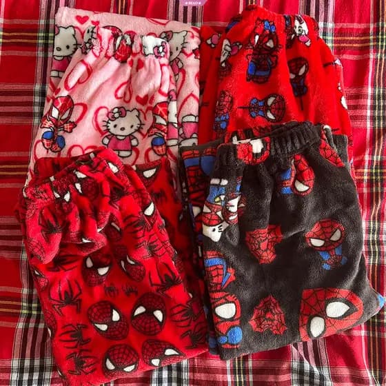 Sanrio Hello Kitty Y2k Kawaii Anime Flanela Pijamas Feminino De Lã Quente Calças Casuais De Moda Outono Inverno