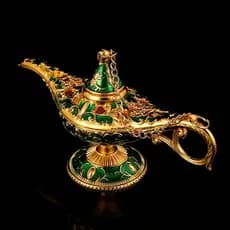 Lâmpada de Aladim para Decoração de Casa, Artesanato em Metal Vintage Europeu Russo