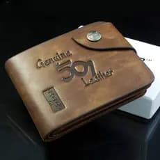 Carteira Masculina Multifuncional de Couro Sintético com Compartimento para Cartões