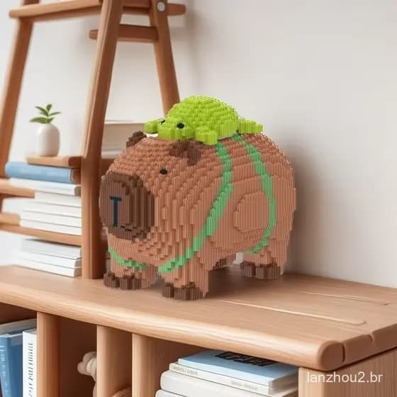 Compatível com blocos de montar Lego Capybara, adequado como um brinquedo educativo de pequenas peças para crianças, pre