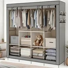 Arara Guarda Roupa Dobrável Grande Organizador Das Roupas Portátil Multiuso Armário 4 Divisórias top CYD