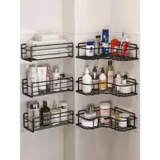 1/2/3 Prateleiras Suportes De Metal Com Alto Adesivos Para Parede Banheiro Cozinha Lavanderia Shampoo Top CYD