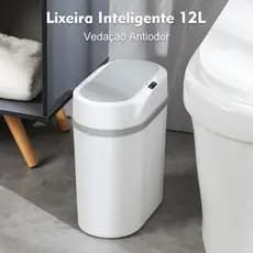 Lixeira Automática 12 Litros Com Sensor Infravermelho Tampa Para Cozinha Banheiro Escritório Quarto CYD