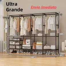 Arara Roupeiro Guarda Roupa Grande Portatil Cabideiro Sapateira Organizador Multiuso Armário Para Roupas Sapatos CYD
