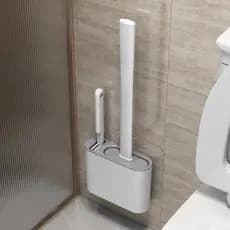 2 Em1 Escova De Silicone Para Vaso Sanitário Base De Banheiro Privada, Alta Eficiência TOP&CASA
