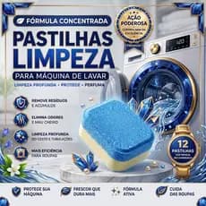 Kit Pastilha Efervescente Limpeza De Maquina De Lavar Roupa e Louça remove gordura residuos e odores