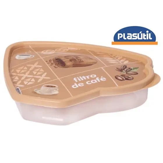 Porta Guarda Filtro para Café 850ml Plasútil Papel 102 103 Pote com Tampa