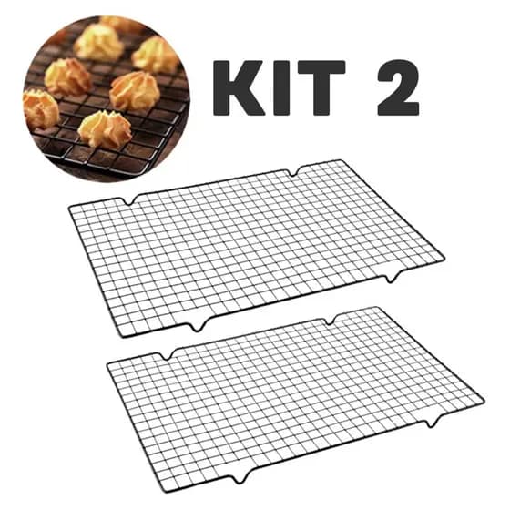 Kit 1/2 Grades Para Resfriar Alimentos Antiaderente Confeitaria Bolos Biscoitos 40x25cm