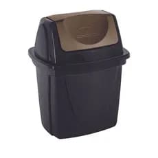 Lixeira de Plástico com Tampa Dourada Ecoblack Preta 4,9L -Plasútil