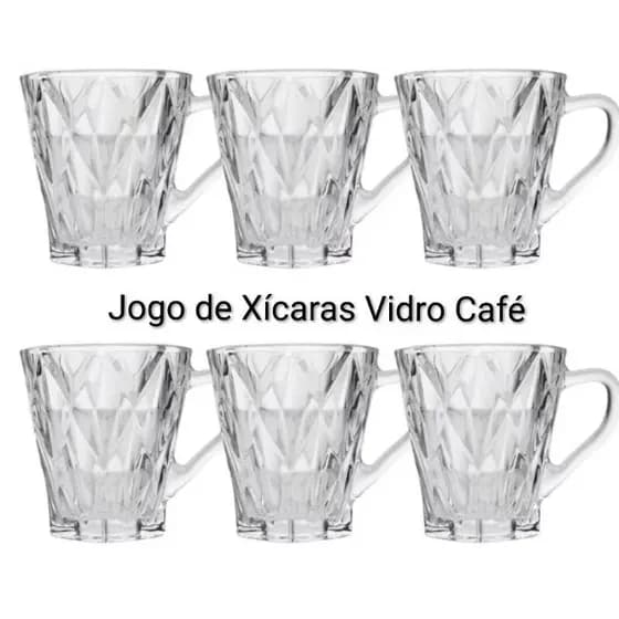 Jogo 3 | 6 Xícaras para Café, Chá de Vidro Transparente Amelia 180 ml