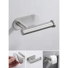 Suporte Porta Papel Higiênico Aço Inox 304 Escovado Autoadesivo 3M Sem Furos Para Parede Banheiro