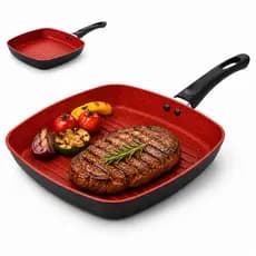 Frigideira Grill 24cm de Indução e Gás / Alumínio com Revestimento Cerâmico Antiaderente Lyor