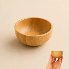 Mini Bowl de Bambu Natural Verona 8cm Lyor|Tigela para Molhos, Petiscos, Castanhas e Aperitivos