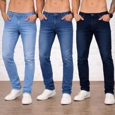 Calça Jeans Masculina Slim Casual 1 Unidade Lavagem Moderna Confortável