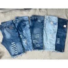 Kit5 Bermudas jeans masculina jeans De Ótima Qualidade Rasgada Premium moda