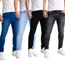 Kit 4 Calças Jeans Masculina Slim Original de Alta Qualidade com Elastano