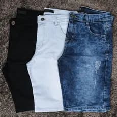 Kit 3 Nova Promoção shorts jeans lisa Bermudas jeans masculinas
