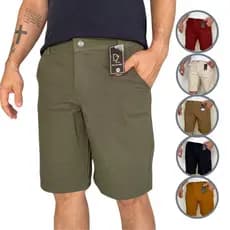 Bermuda Sarja Masculino Slim Brim Bolso Faca Premium Social Diversas Cores Novos modelos de 2026 à venda