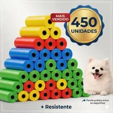 Kit 450 Saquinhos Cata Coco Kit Sacos De Lixo Pet Gato E Cachorro Saco Plástico