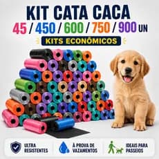 Kit Cata Caca 45/450/600/750/900 Refil Sacos Higiênicos Mix Pets Ultra Resistentes para Cães e Gatos