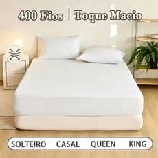 Kit Jogo de Lençol 400 Fios Micropercal Toque Macio Com Elástico Liso Diversos Tamanhos e Alta Qualidade