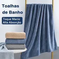 Toalha de Banho Coral Fleece Microfibra Macia e Confortável e Alta Absorção 70x140cm/90x170cm para Banho e Praia