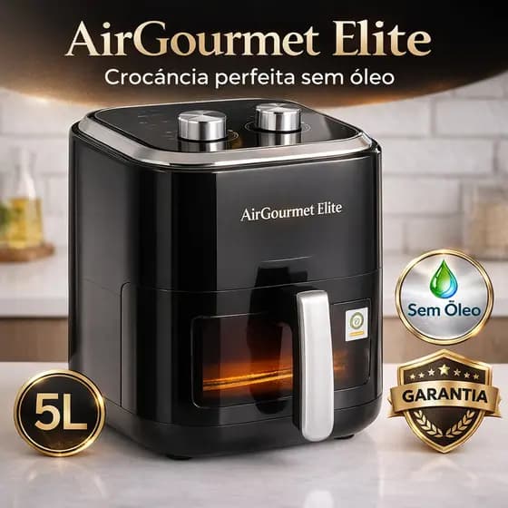 Air Fryer 5L Sem Óleo AirGourmet Elite 220V Fritadeira Elétrica Grande Antiaderente Econômica