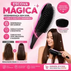 Escova Magica desembaraça sem dor para todos os tipos de cabelo
