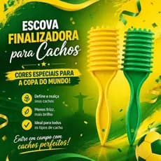 Escova Profissional para cachos edição cores do Brasil - Finalização e Fitagem em cabelos cacheados